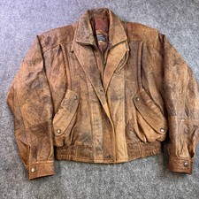 Vintage Leather 3M Thinsulate Bomber Jacket Mens L
