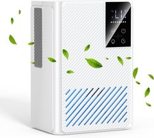 2500ML Dehumidifier for Home Quiet Electric for Drying Clothes Auto-Defrost