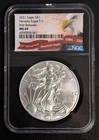 2021 SILVER EAGLE. TYPE 1. FIRST RELEASES. NGC CERTIFIED MS69. CERT.#6090008-061