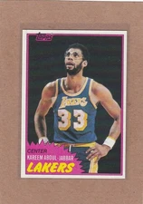 1981-82 TOPPS BASKETBALL KAREEM ABDUL JABBAR #20 LAKERS NMMT *A40265