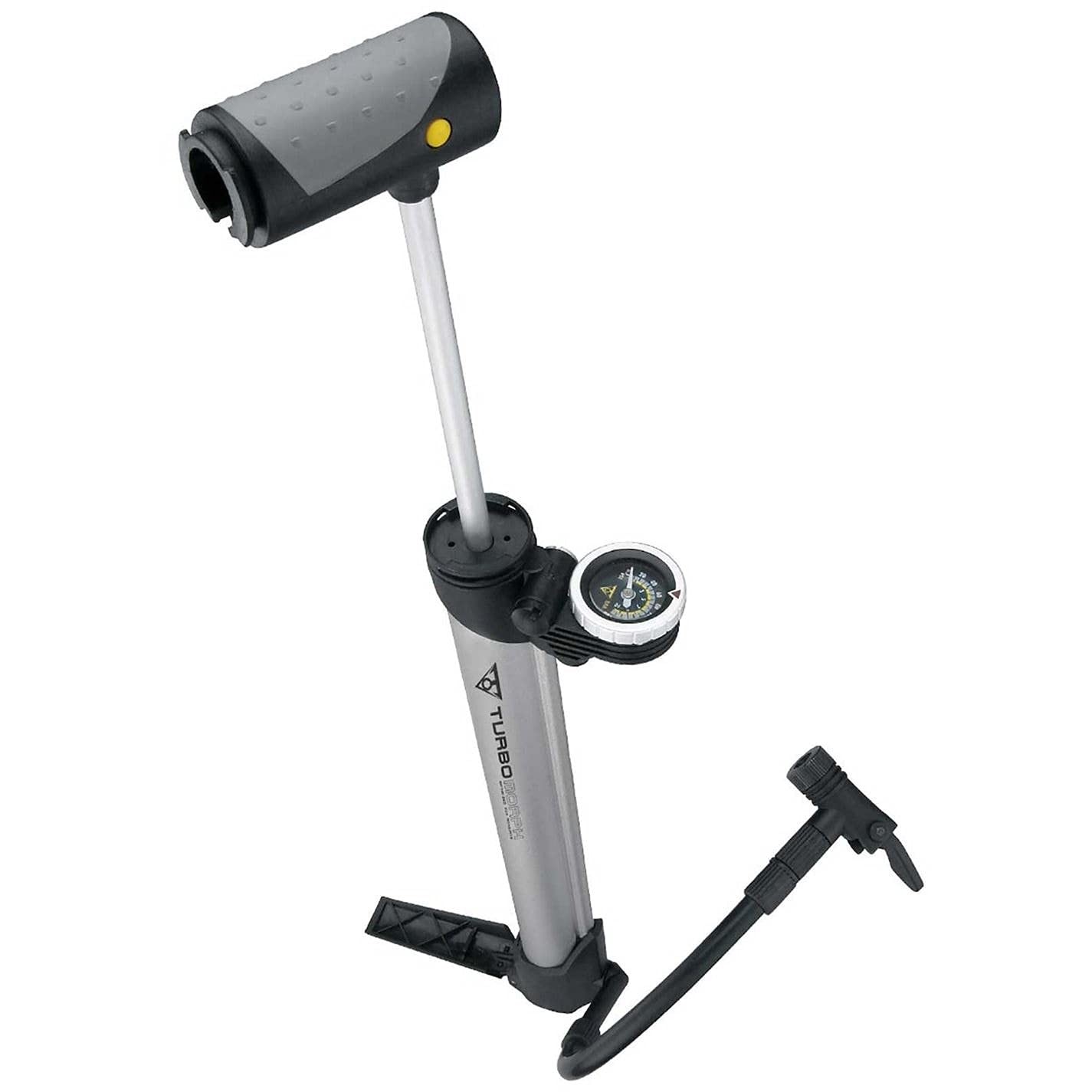 Turbo Morph Bike Pump with Gauge, Silver/Black
