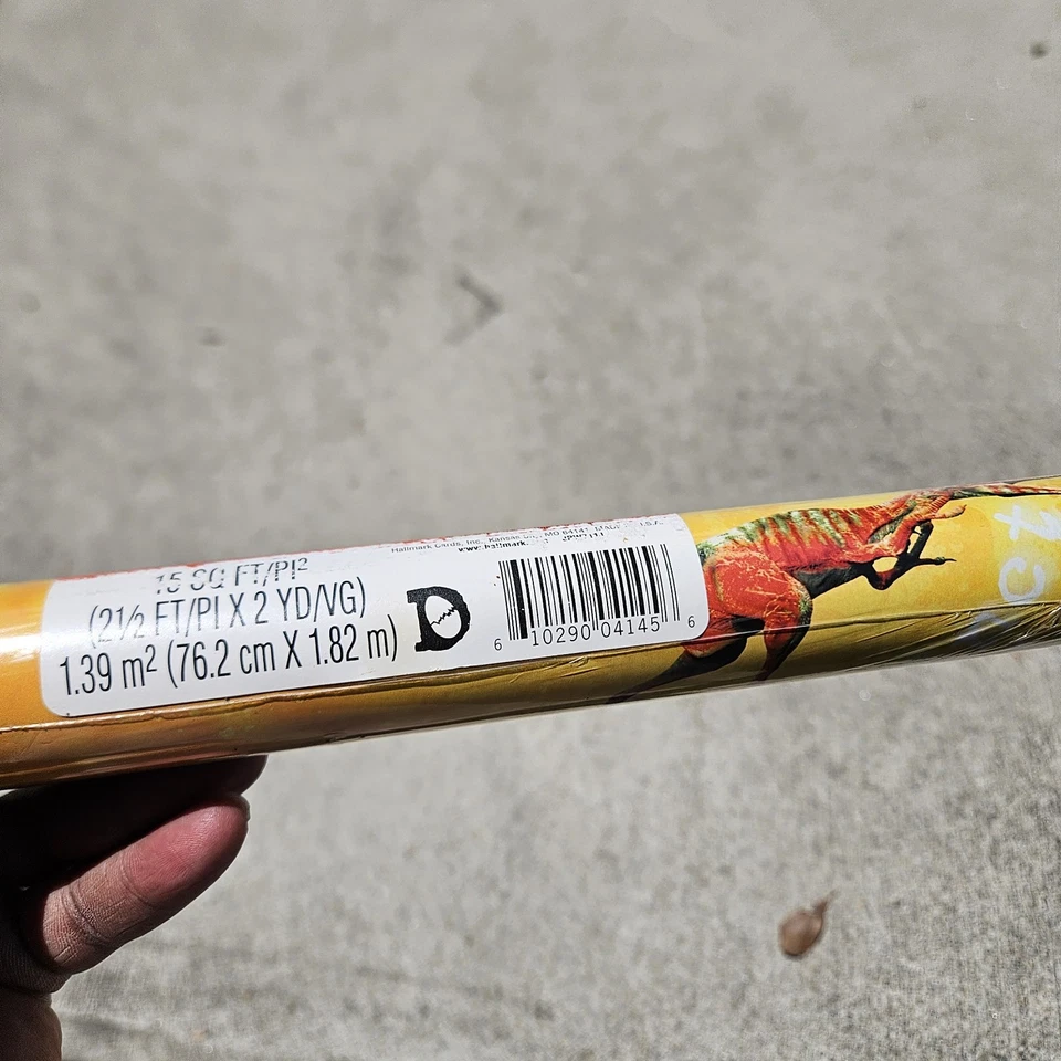 VTG Disney Hallmark Dinosaur Gift Wrap Wrapping Paper Roll 15 SQ FT  - Image 3 of 4