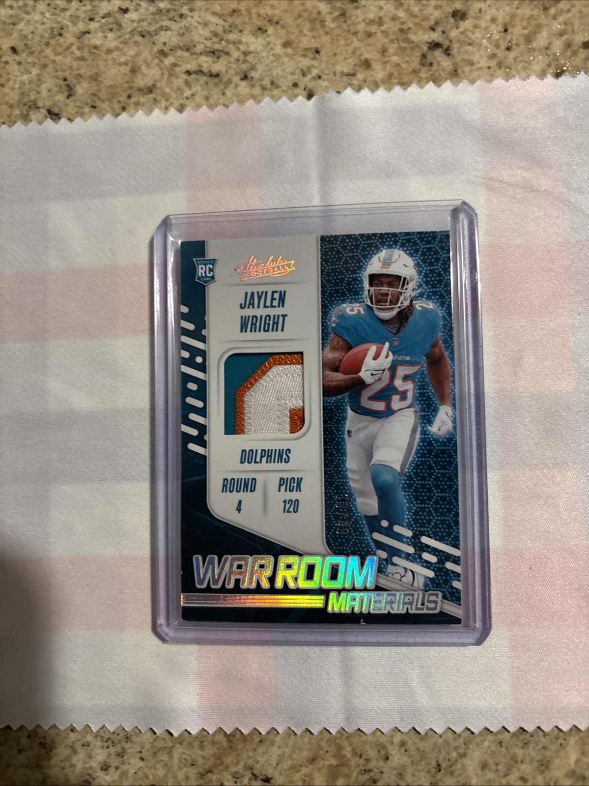 Jaylen Wright Panini Absolute War Room Materials #WRMJWT Holo Silver