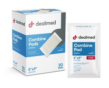 Dealmed Abdominal Combine Pads 5"x9" 20-Pack Sterile 5" x 9", White