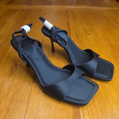 Asos schwarze Design-Sandalen mit Absatz kaum vorhanden UK Größe 8