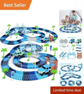 Flexible 269 PCS Race Track Set with 2 Cars - Fun Frozen-Inspired Play for Kids