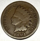 1891 Indian Head Cent Penny Good Condition 1c One Cent US Coin- 2515
