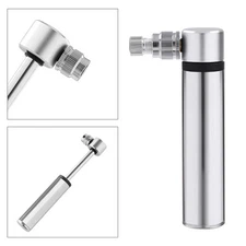 Bicycle Mini Bike Air Pump Schrader Presta Valve Tire Inflator Silver
