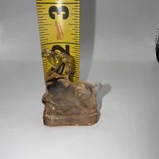 Glows  Boyd Glass Mini 2” Joey Standing Horse Peach Opalescent B    Mark 1983-88
