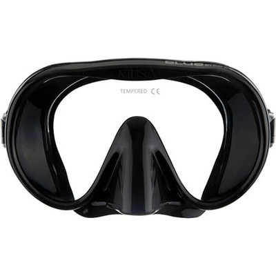 Cressi Adult Frameless Diving Mask - Wide View Mono Lens - Low Internal Black