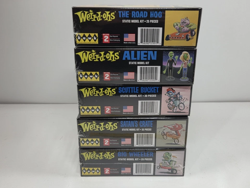 Weird Ohs Model Kits Big Wheeler Satan's Crate Scuttle Bucket Road Hog Lot Of 5 - Image 2 of 3