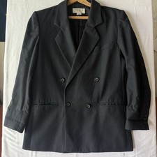 Vintage 80 s Christian Dior Women s Black Wool Coat Blazer Sz 12 Minimal Basic
