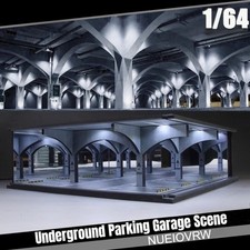 Diorama 1/64 Diecast Garage Model LED Underground Parking Lot Model Display Case