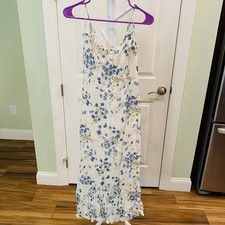Reformation Enya Dress Clarita Size 8 NWT Floral Blue