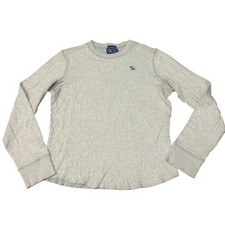 Abercrombie Fitch Muscle T Shirt Gray Embroidered Moose Logo Cotton Size S