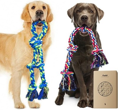 Heavy Duty Dog Rope Toys for Aggressive Chewers - 2 Pack Indestructible Tug of W