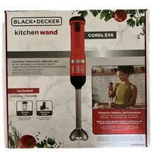 BLACK+DECKER Kitchen Wand Blender Kit, Red - BCKM1011K06