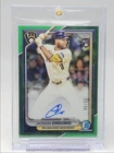 JACKSON CHOURIO 2024 BOWMAN CHROME ROOKIE TRUE GREEN RC AUTO /99 Q0004