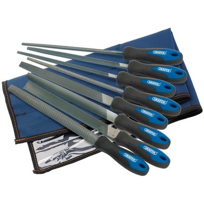 Draper Soft Grip Ingenieurfeilen-Und Raspenset 200Mm Blau 8 Teile 44961