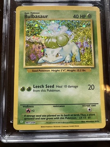 Pokemon TCG Bulbasaur Classic Collection 2023 Holo Card 001/034 CGC Gem Mint 10