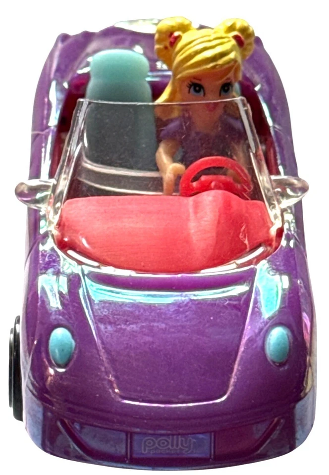 VTG Miniature Micro Doll Play Set Polly Pocket METALIC Purple #5 2007 Convertibl - Image 4 of 4