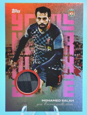 2023-24 Topps Liverpool Team Set Mohamed Salah YNWA Match Worn Relic Purple /99