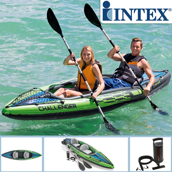 Intex 68306 Challenger K2 Boot Schlauchboot Angelboot AufrüStung Kajak 351X76-image