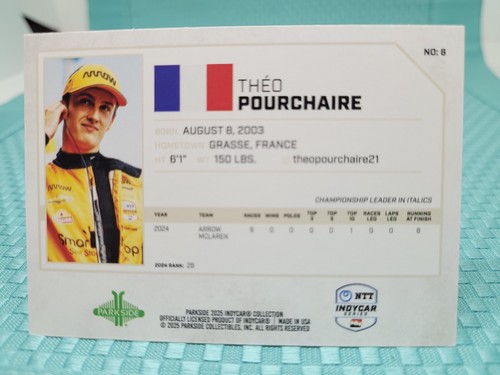 2025 Parkside Indycar NTT Base Singles (Pick Your Card) - Picture 107 of 201