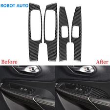 For Jeep Cherokee 2014-18 Real Carbon Fiber Interior Windows Lift Button Panel