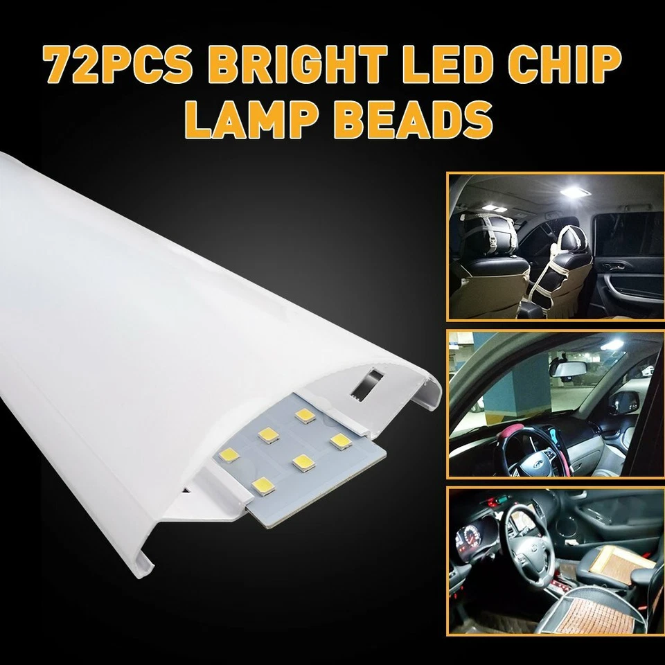 Casa rodante LED 12V/24V remolque barco interior techo domo luz lámpara blanca 6000K 72LED Foto 4 de 4