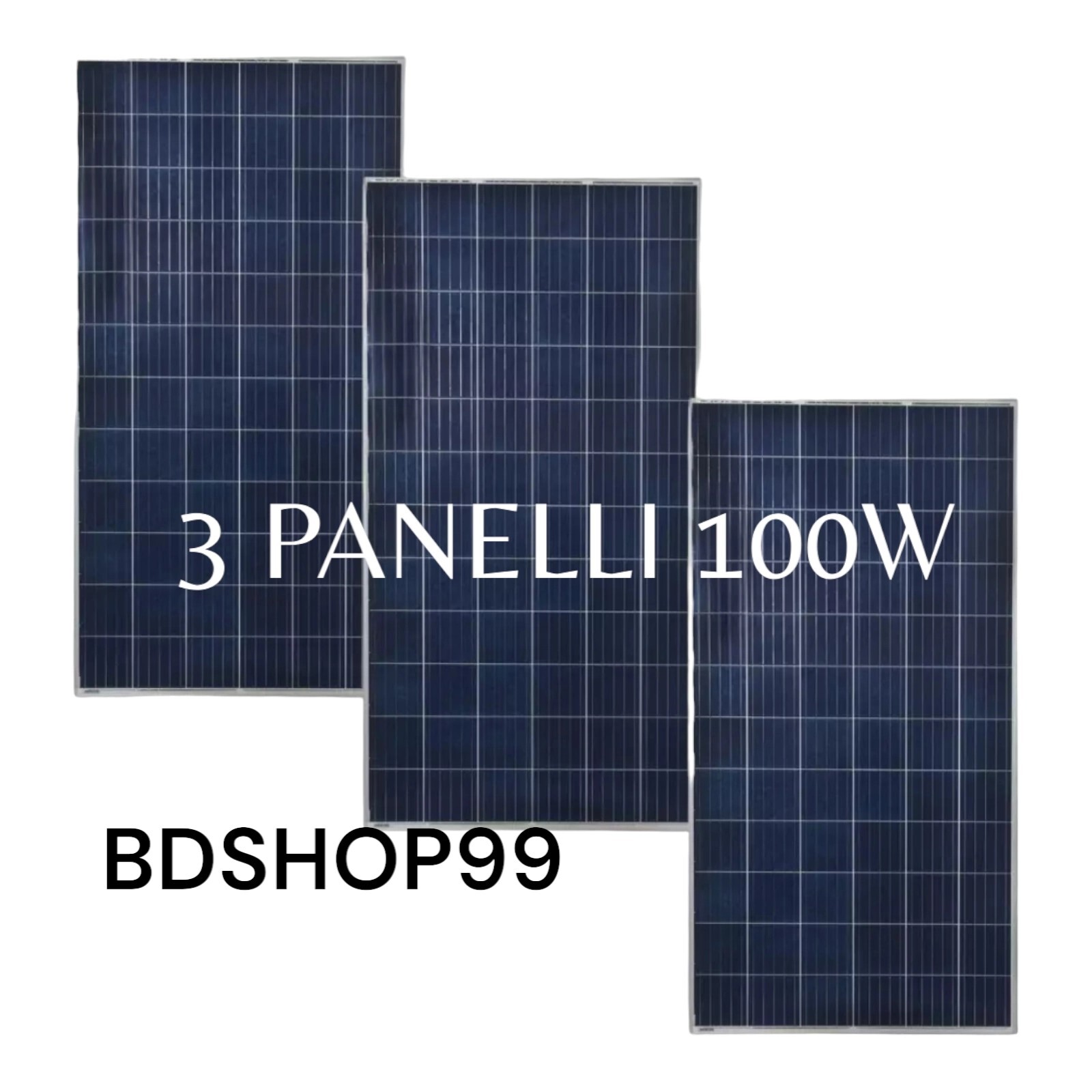 Kit 3 Pannelli Fotovoltaico 3 Kw Giornaliero Isola Solare Pannello 100 W 12v Mon
