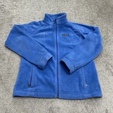 Columbia Benton Springs Fleece Jacket Kids Girls XL Blue Full Zip Pocket Outdoor