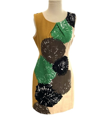 Anthropologie Tabitha Pom Flower Shift Sheath Dress Career Lined Size 6