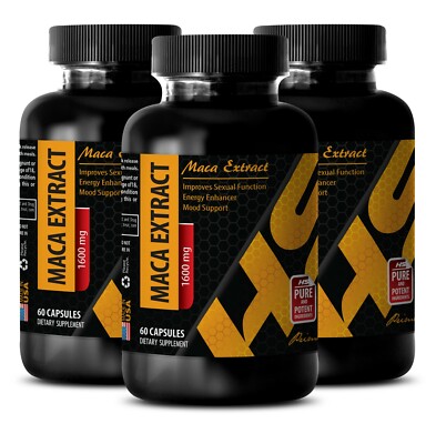 Premium Sexual Enhancer - MACA ROOT EXTRACT 1600mg - energy 3 Bottle 180 Caps
