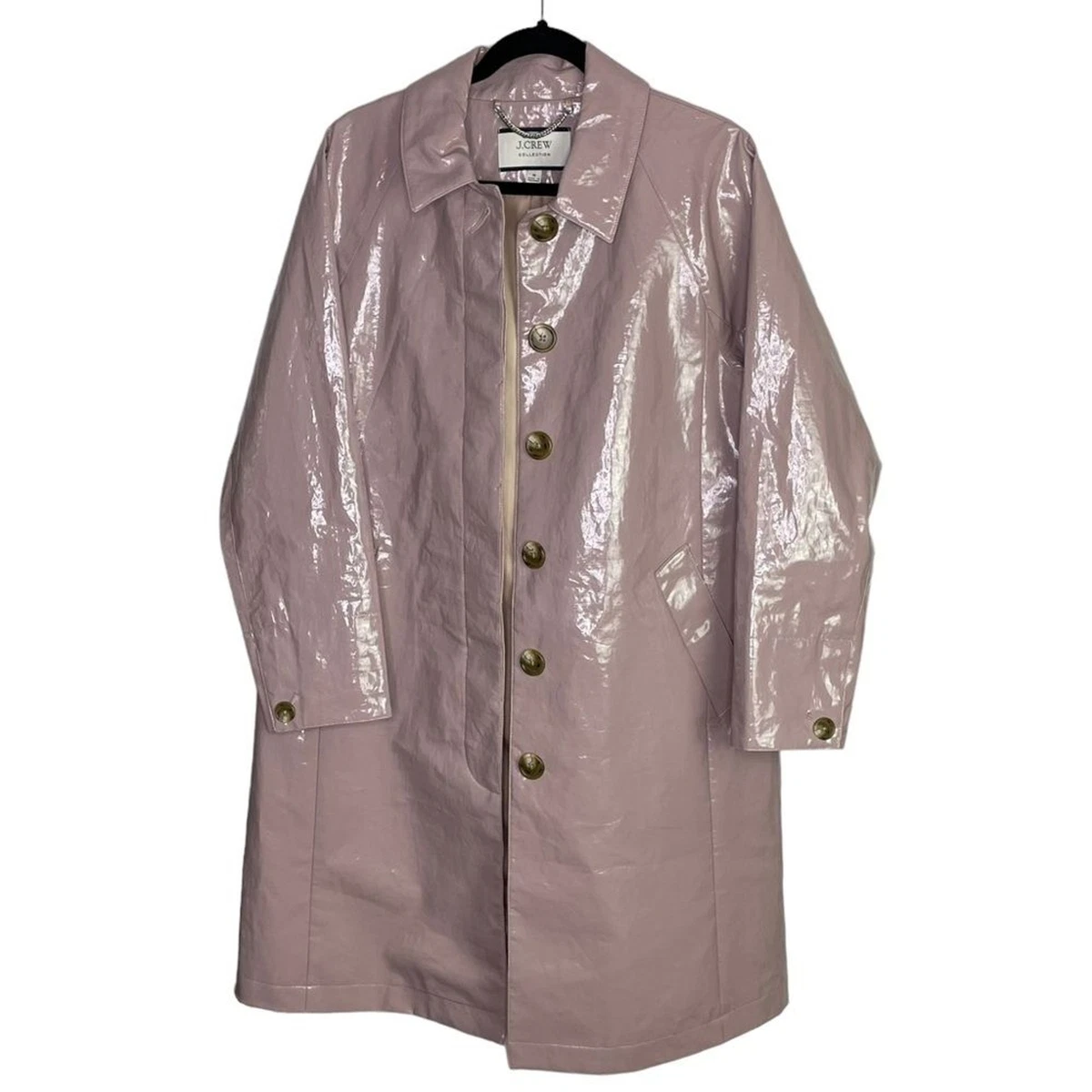 j crew laminated trench