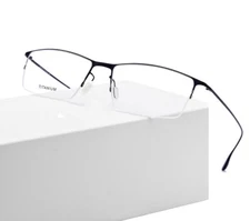 Men's Ultralight Titanium Half Rim Eyeglasses Frames Optical Eyewear Frame RX 