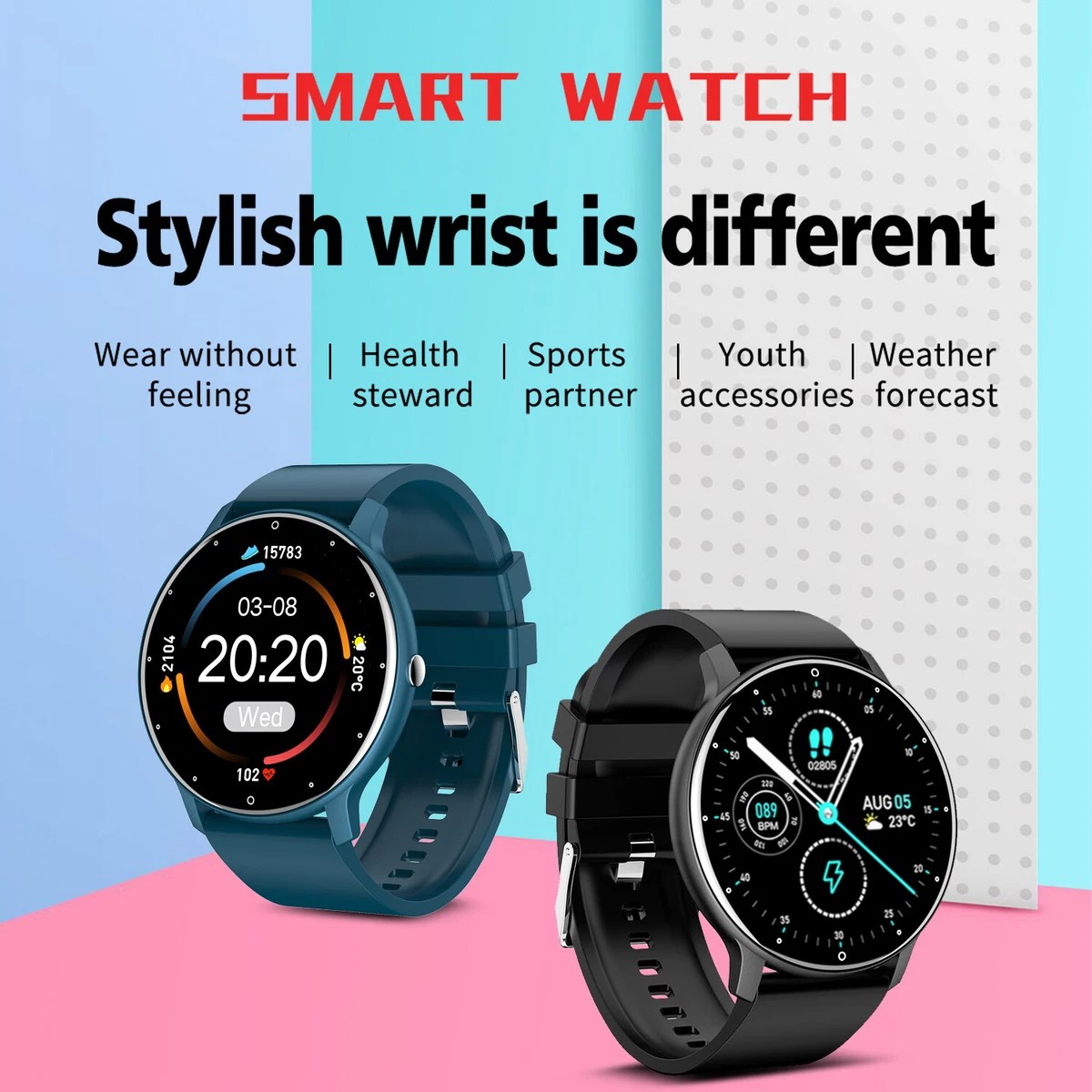 Waterproof Sport Smart Watch Fitness Tracker Blood Oxygen Heart