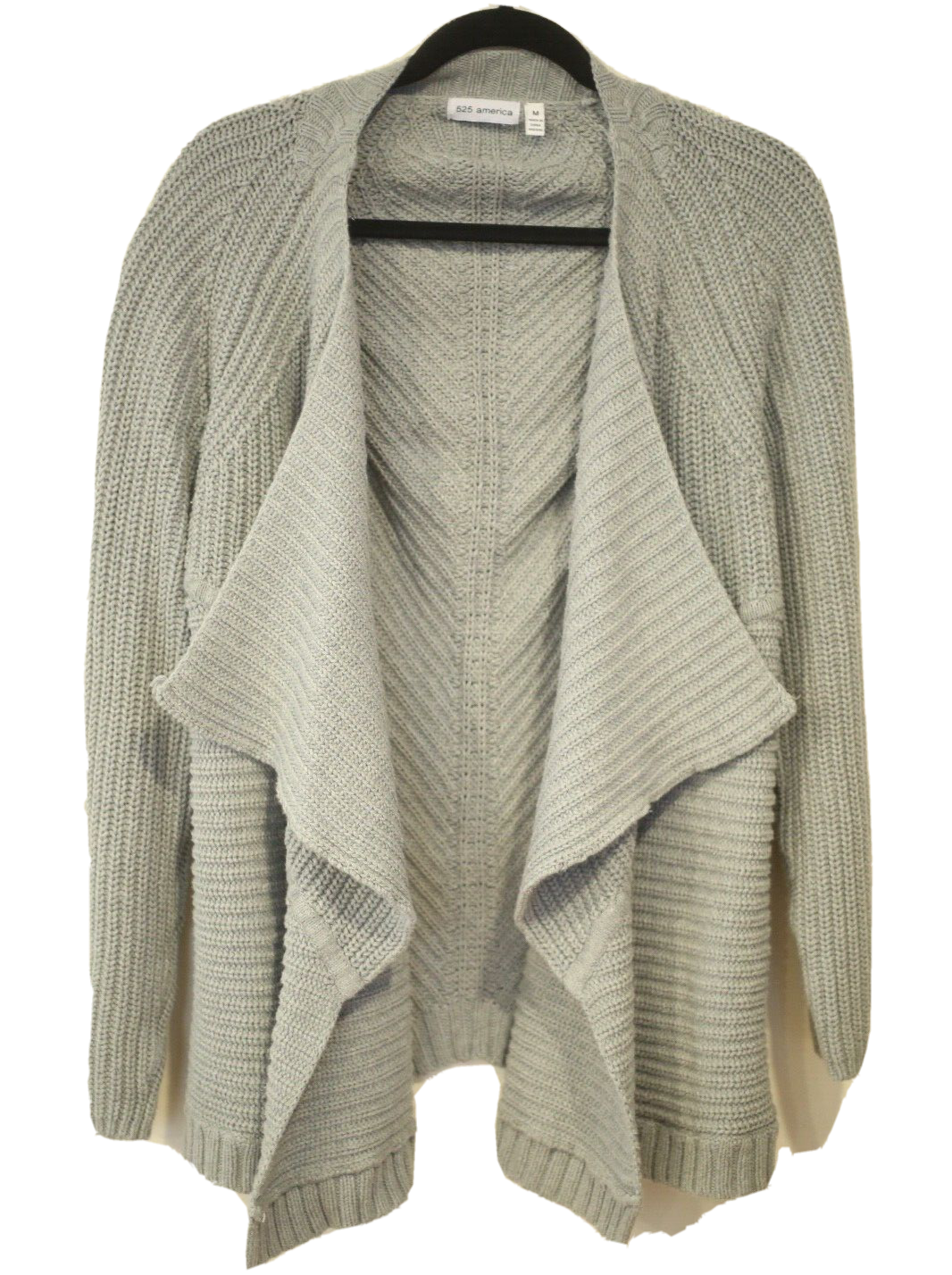 525 America Women's Size M Gray Chunky Cable-Knit Waterfall Cardigan  Sweater | eBay
