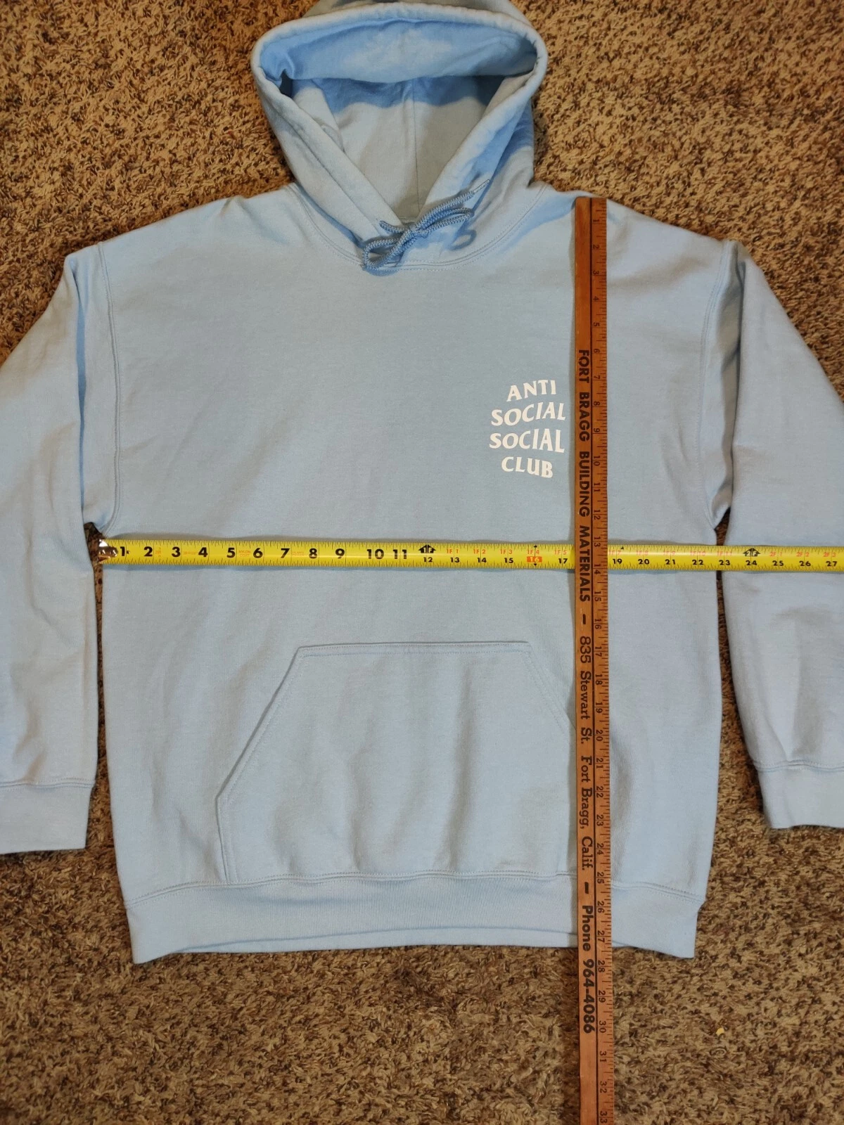 CHROME HEARTS Felpa con cappuccio Anti Social Social Club Large 2017 Sky Is Falling Baby Blue Mind Games