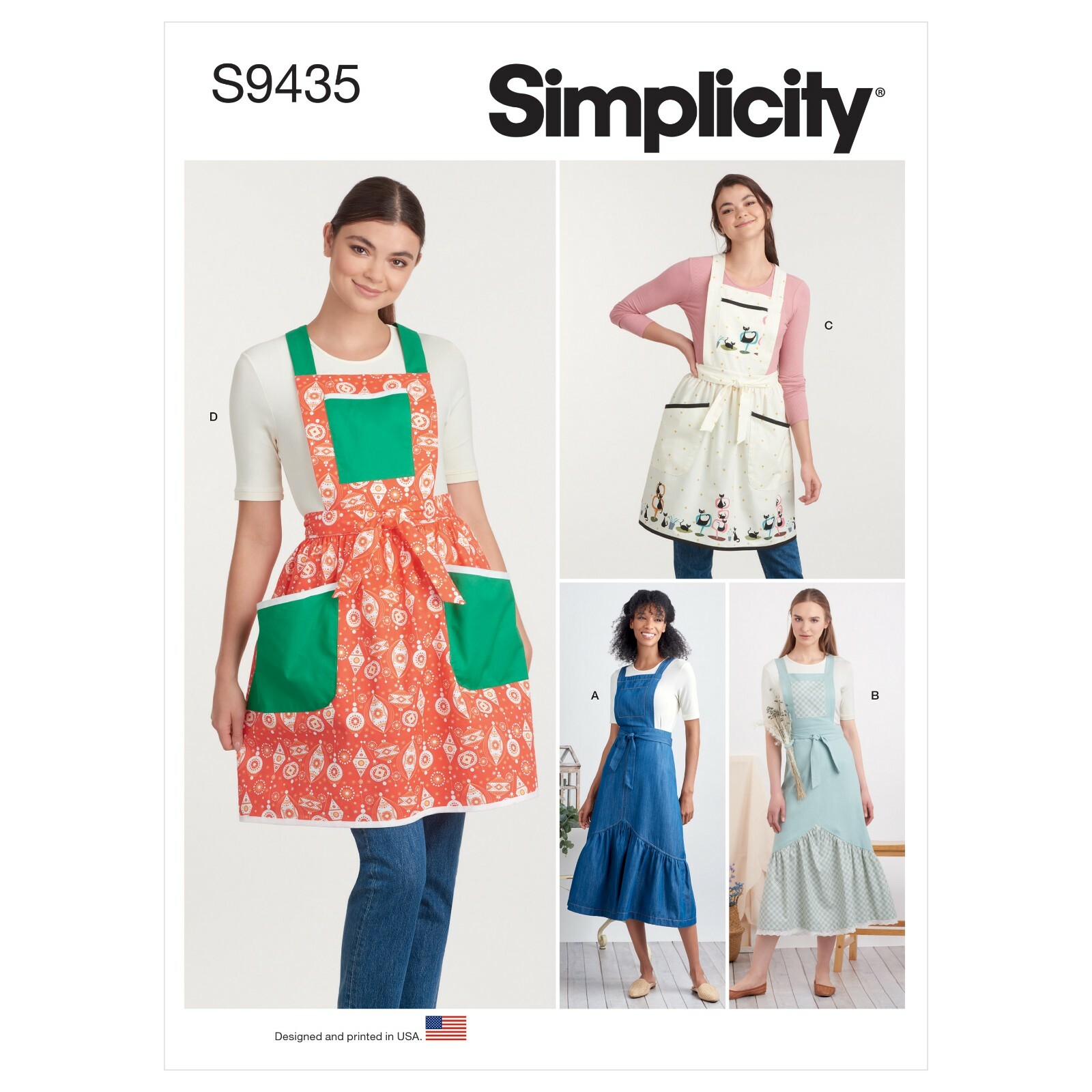 Simplicity SEWING PATTERN S9435 Misses' Aprons With Wraparound Skirt XS-XL