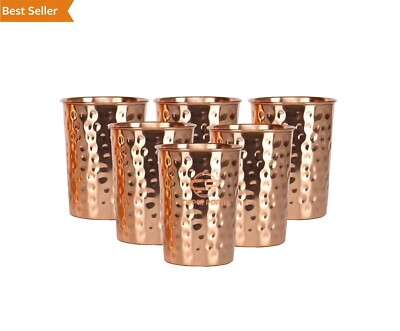Copper Tumbler Set, Handcrafted Hammered Metal Drinkware Perfect for Cocktails