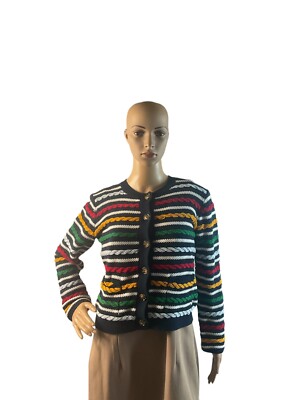 La Ligne Target Women's Size S Multicolor Striped Cardigan Button