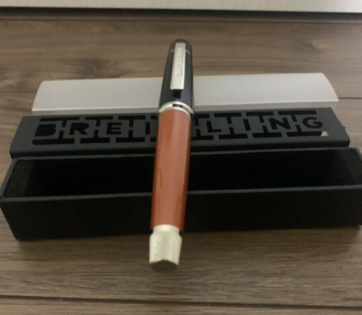 BREITLING Novelty Brown Vermilion Logo engraved Rollerball Pen wz