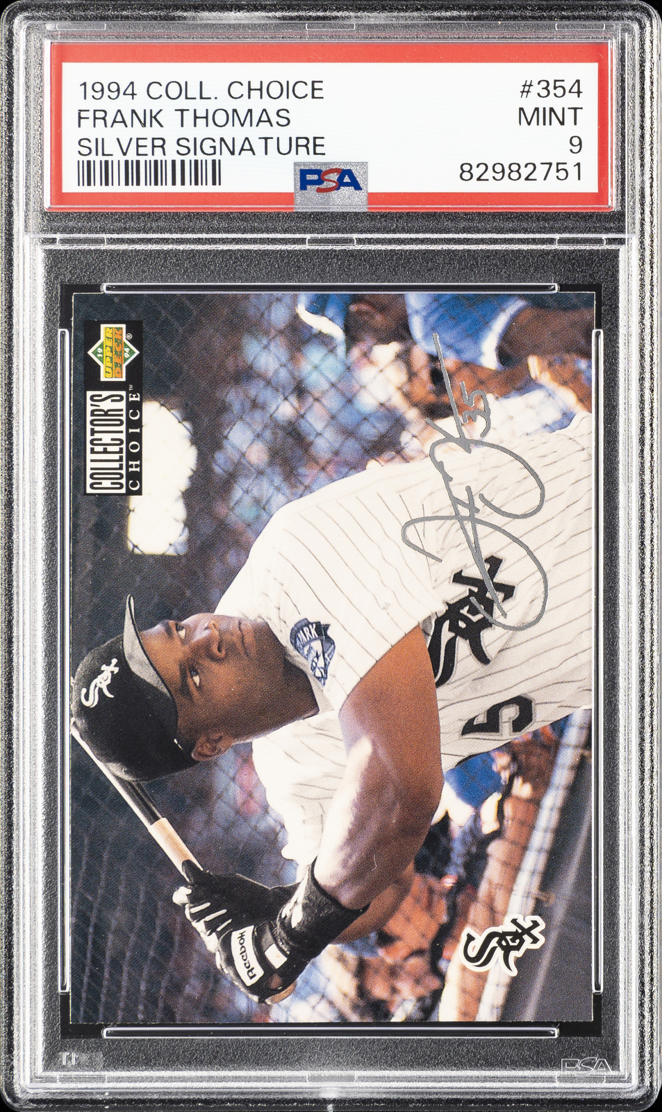 1994 COLLECTOR'S CHOICE SILVER SIGNATURE #354 FRANK THOMAS PSA 9