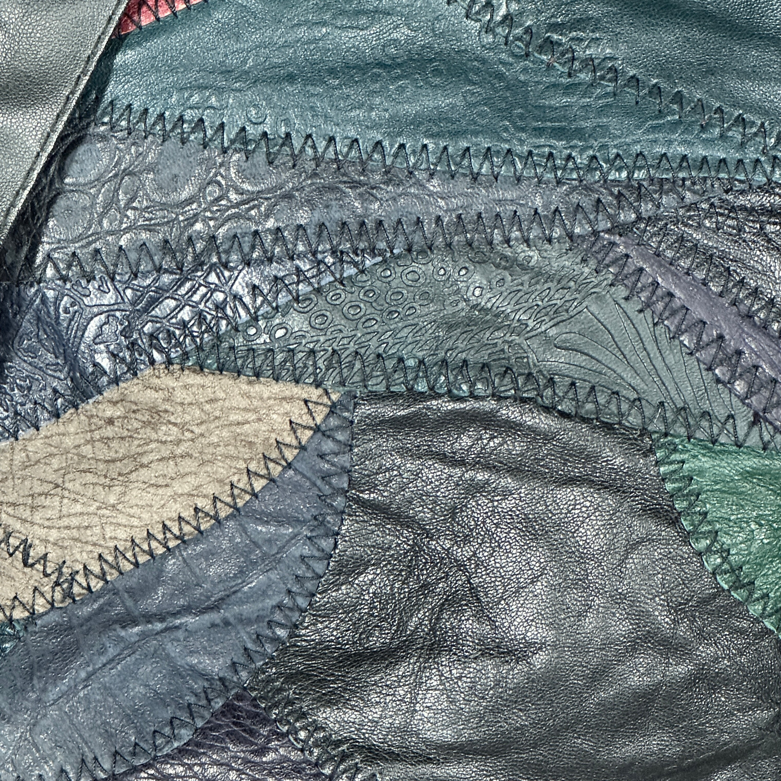 Handmade Multicolor Leather Patchwork Exterior Po… - image 5