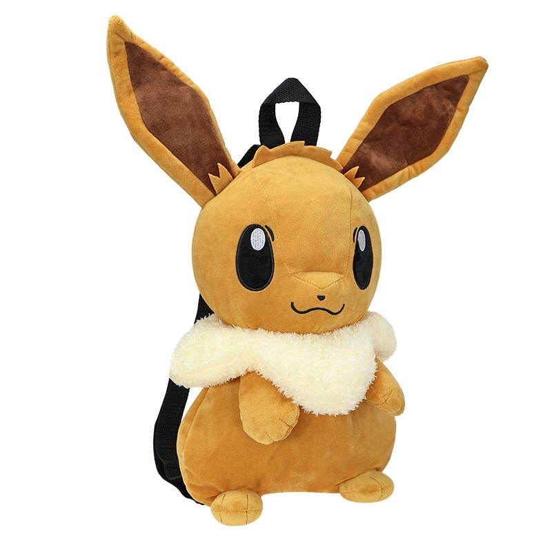 ✨Pokémon Plush✨ Eevee Plush Backpack Kids School Pokemon Anime Bag Soft ✨