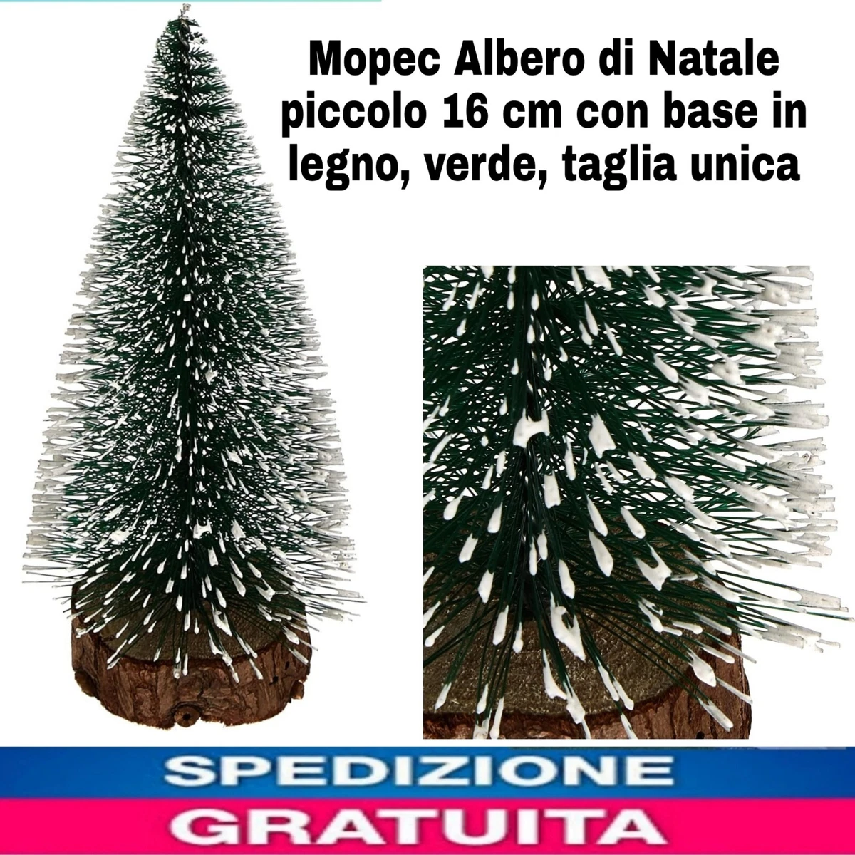 Albero Di Natale In Legno Verde Smaltato, Fatto A Mano Nei Monti Metalliferi, Altezza 15,5 Cm, Decorazione Invernale Artigianale