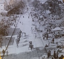 Busy Street in Jaipur, India, Magic Lantern Glass Slide circa 1910's