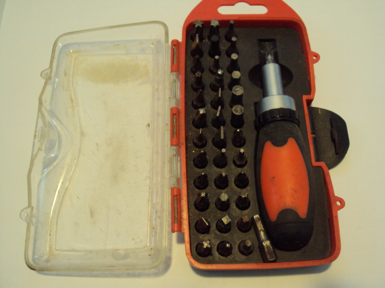 stubby screw driver set 38 heads with ratchet driver and small case