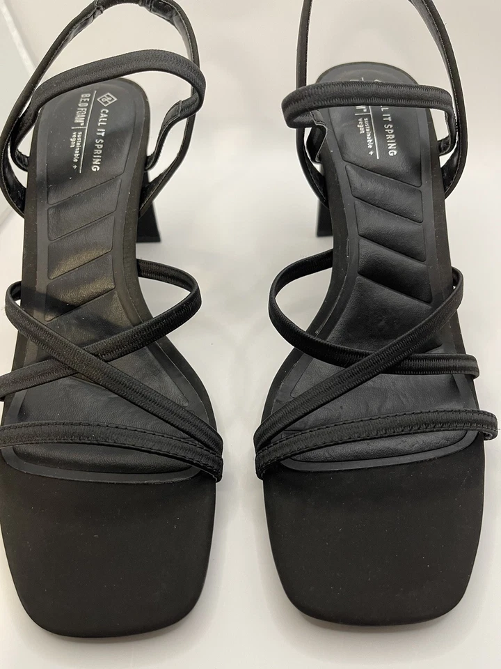 Vegan Heels Call it Spring Jazz Sandal Women Black 8 B.E.D Foam  Sustainable New - Image 3 of 4
